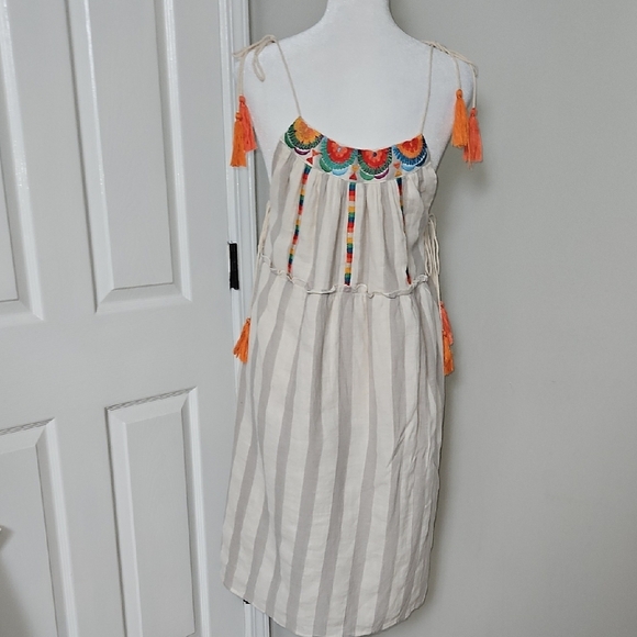 Altar'd State Women's Bohemian Embroidered Dress with Tassels M - Picture 8 of 12
